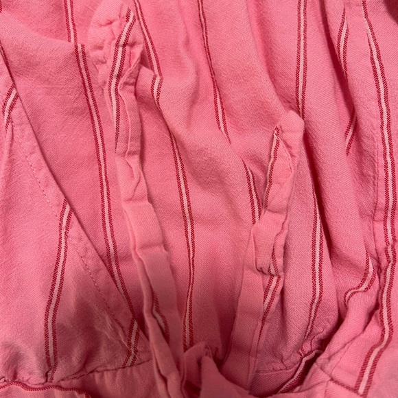 Madewell Wrap Top in Cecilia Stripe Pink, Size M - Picture 11 of 12